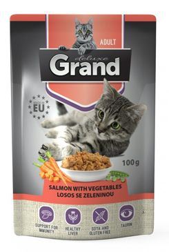 GRAND kaps. deluxe kočka losos se zel.100g