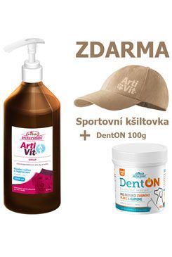 Vitar Veterinae ArtiVit Sirup 1000ml + DentON 100g + kšiltovka Zdarma!