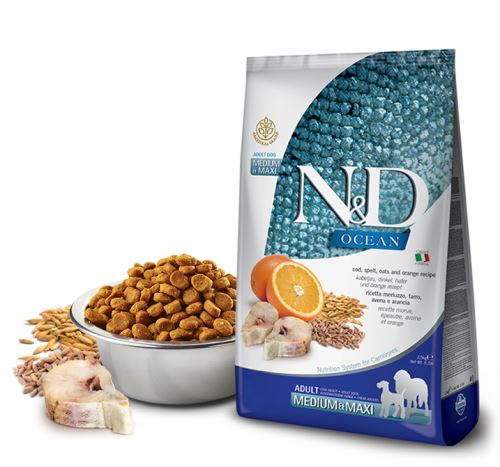 N&D Granule Ocean Dog Adult M/L Codfish & Spelt & Oats & Orange