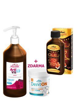 Vitar Veterinae ArtiVit Sirup 1000ml + DentON100 + lososový olej 200ml Zdarma!