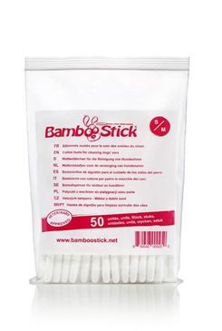 Tyčinky vatové BambooStick S/M pro čišt. uší psů 50ks