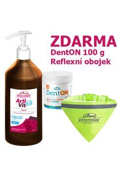 Vitar Veterinae ArtiVit Sirup 1000ml + DentON 100g + šátek Zdarma